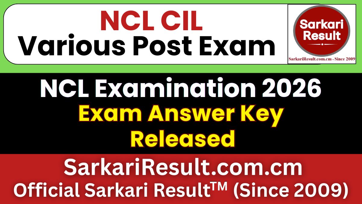 NCL Various Post Answer Key 2026