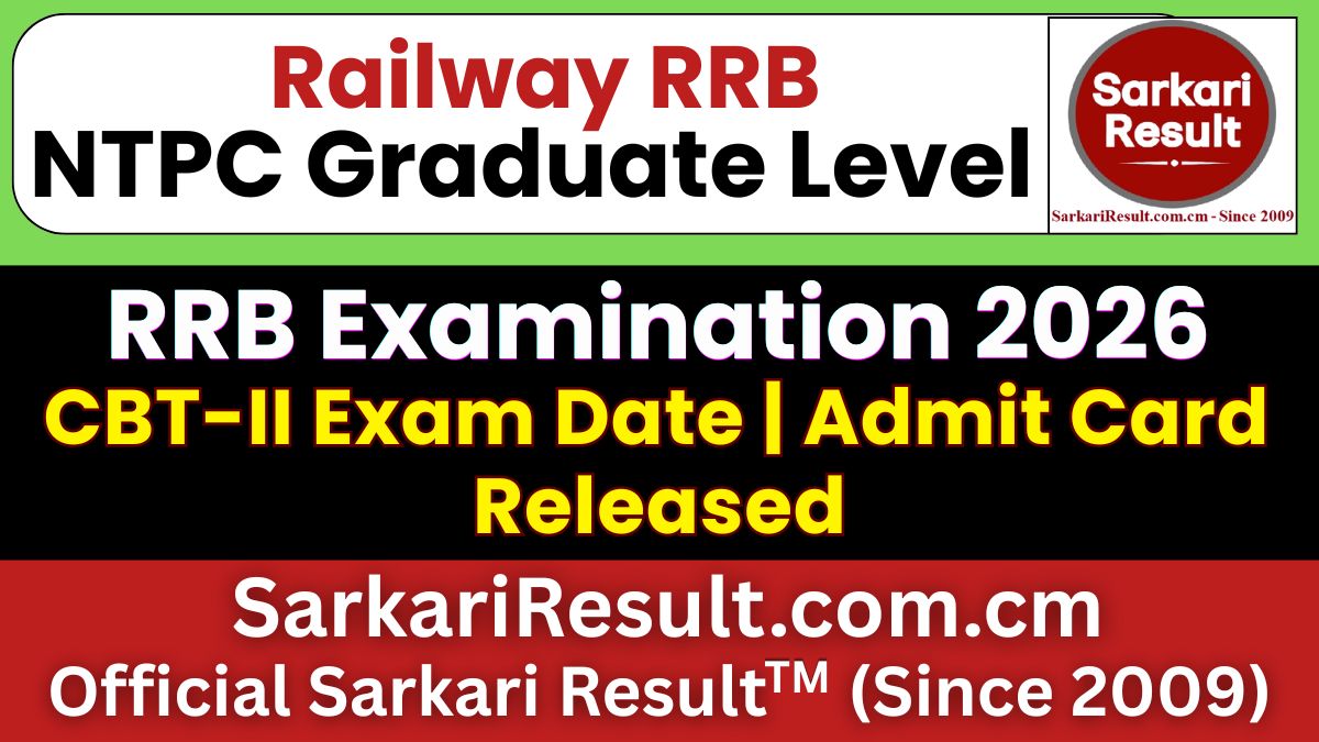 RRB NTPC Graduate Level CBT-II Exam Date 2026