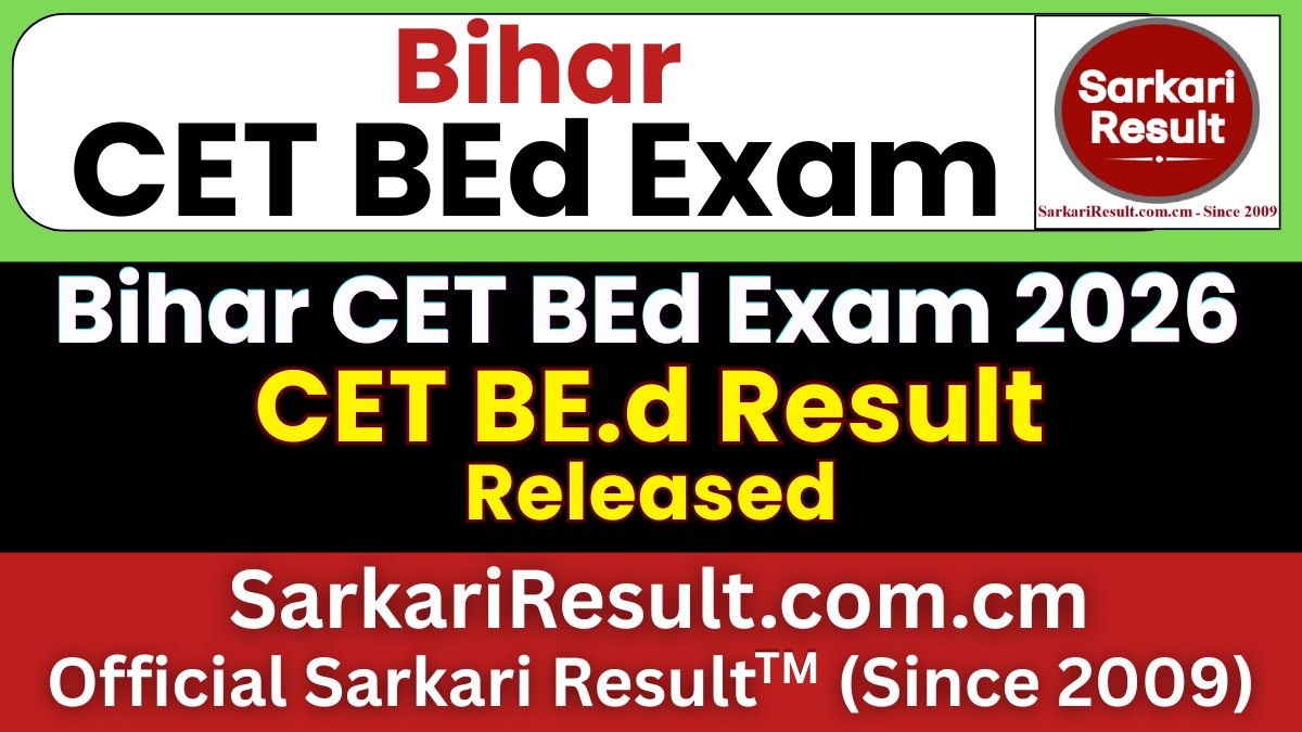 Bihar CET B.Ed Result 2026