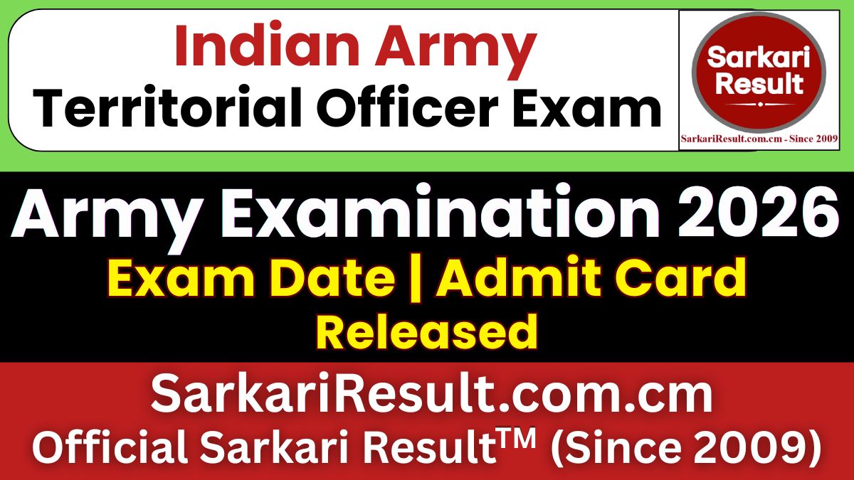 Territorial Army Officer Admit Card 2026