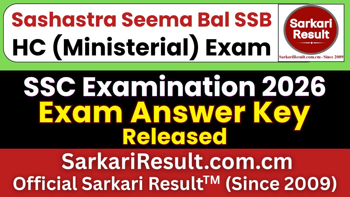 SSB HC (Ministerial) Answer Key 2026