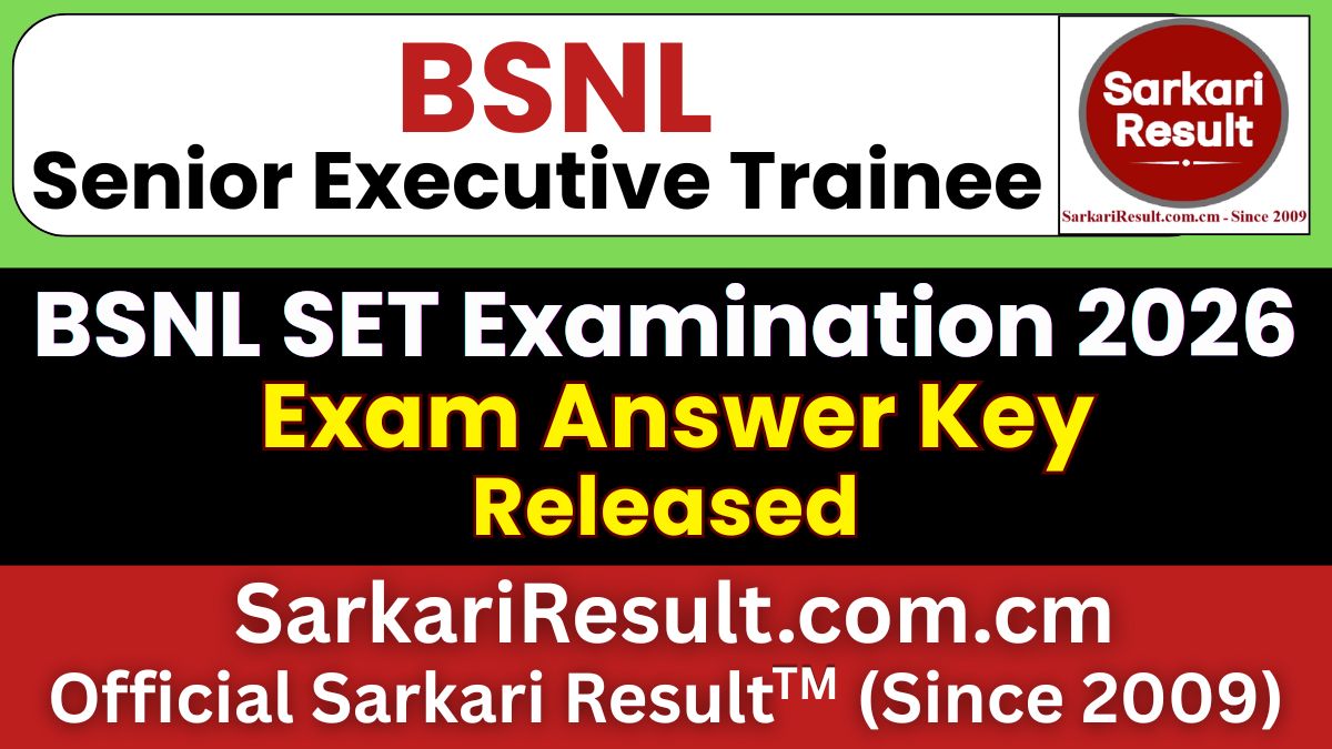 BSNL Senior Executive Trainee Answer Key 2026