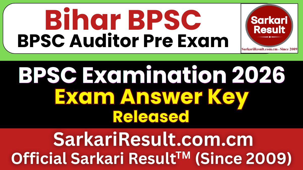 Bihar BPSC Auditor Pre Answer Key 2026