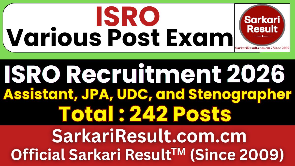 ISRO Assistant & Junior Personal Assistant Recruitment 2026