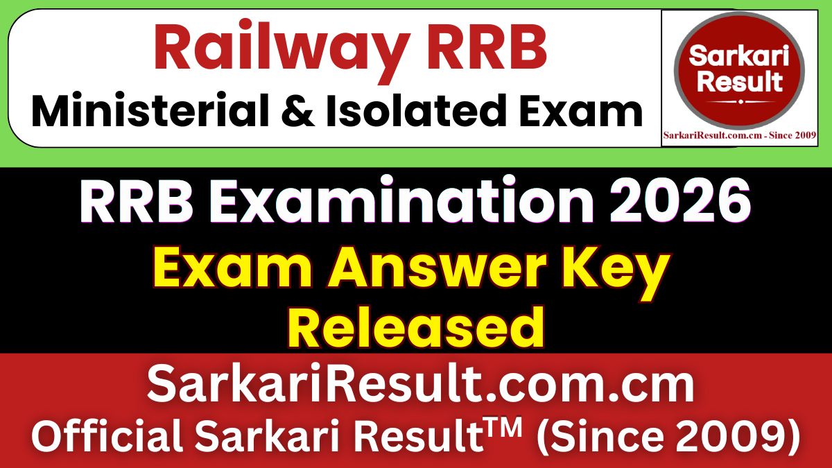 RRB Ministerial & Isolated Category Answer Key 2026