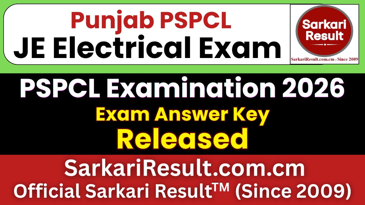 Punjab PSPCL JE Electrical Answer Key 2026