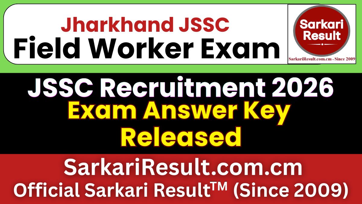 JSSC Field Worker Answer Key 2026