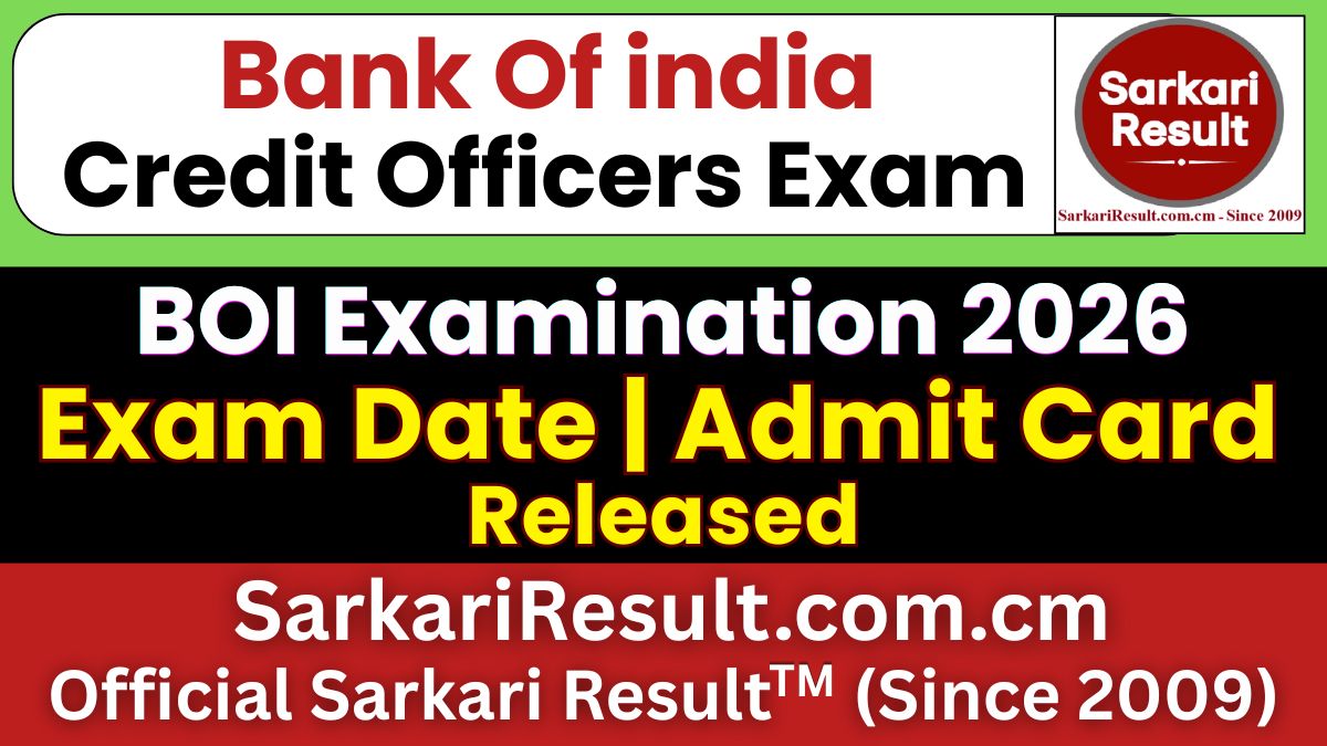 Bank of India Credit Officers Admit Card 2026