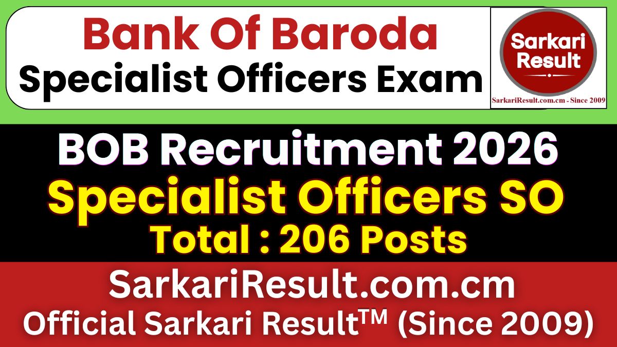 Bank of Baroda SO Recruitment 2026