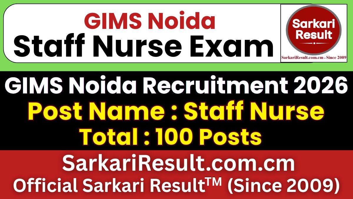 GIMS Noida Staff Nurse Recruitment 2026