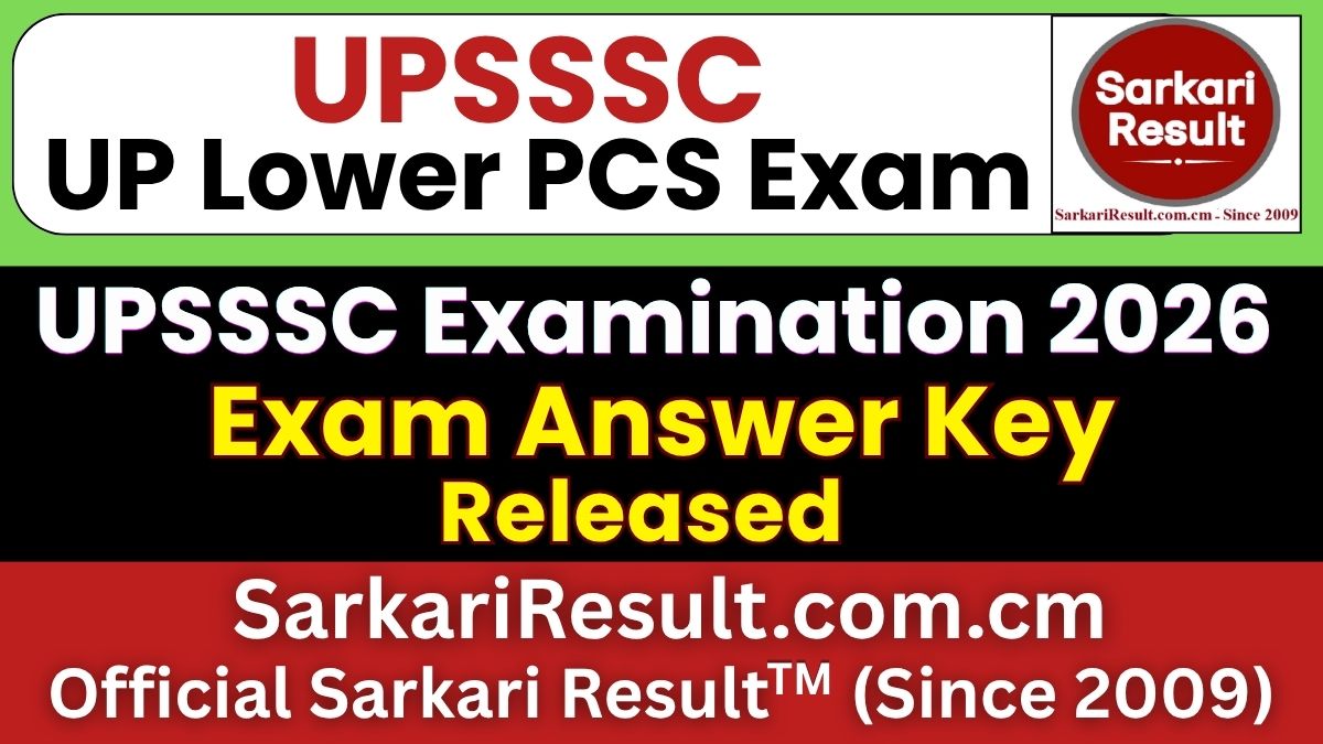 UPSSSC Lower PCS Answer Key 2026