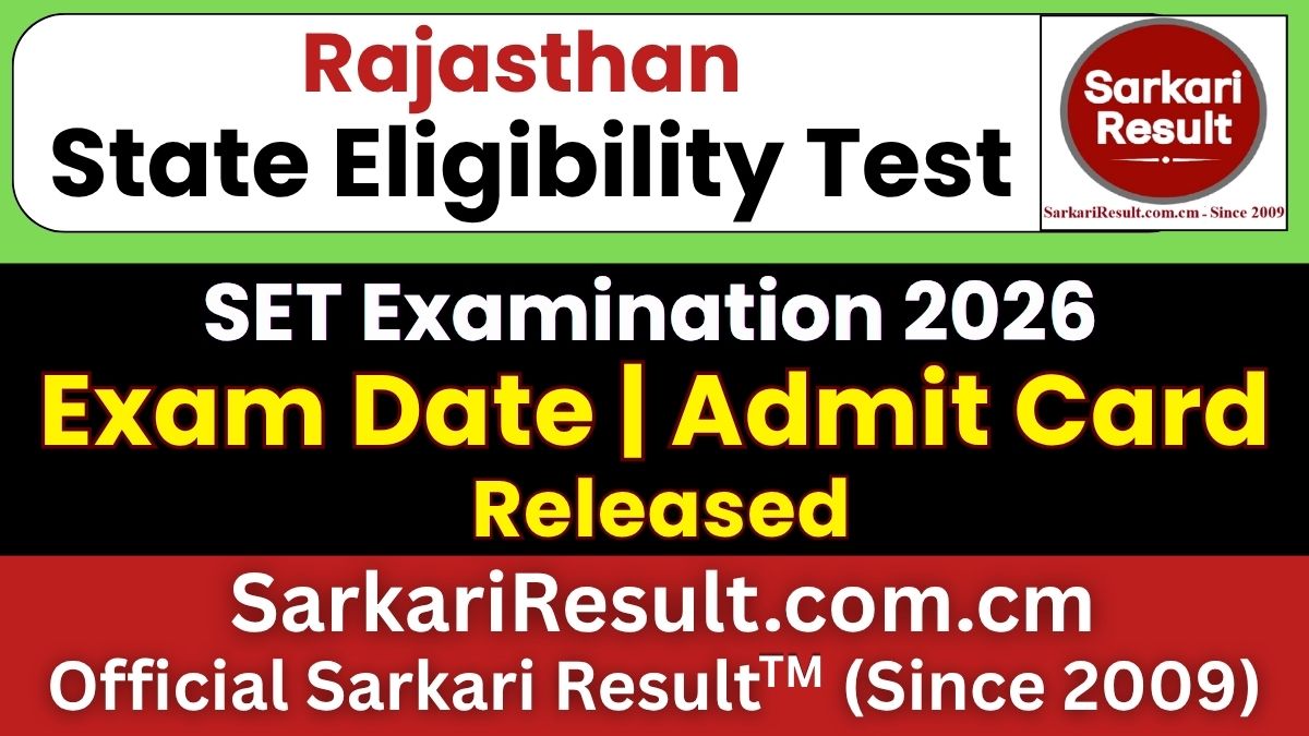 Rajasthan State Eligibility Test SET Admit Card 2026