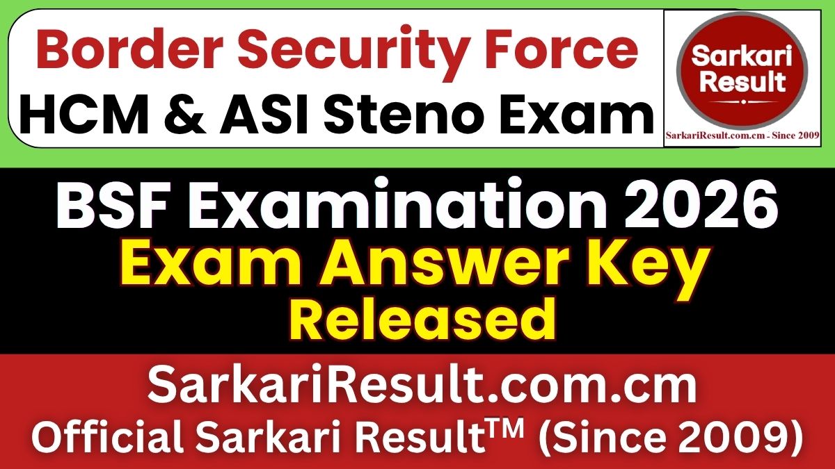 BSF HCM & ASI Steno Answer Key 2026