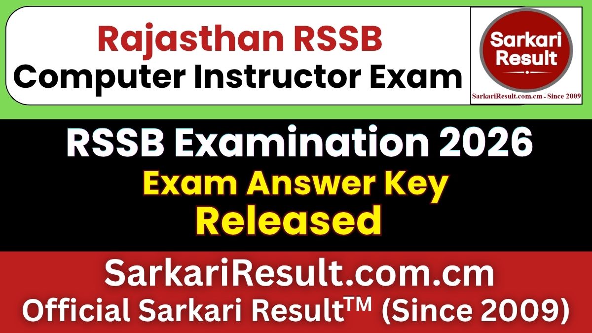 RSSB Computer Instructor Answer Key 2026