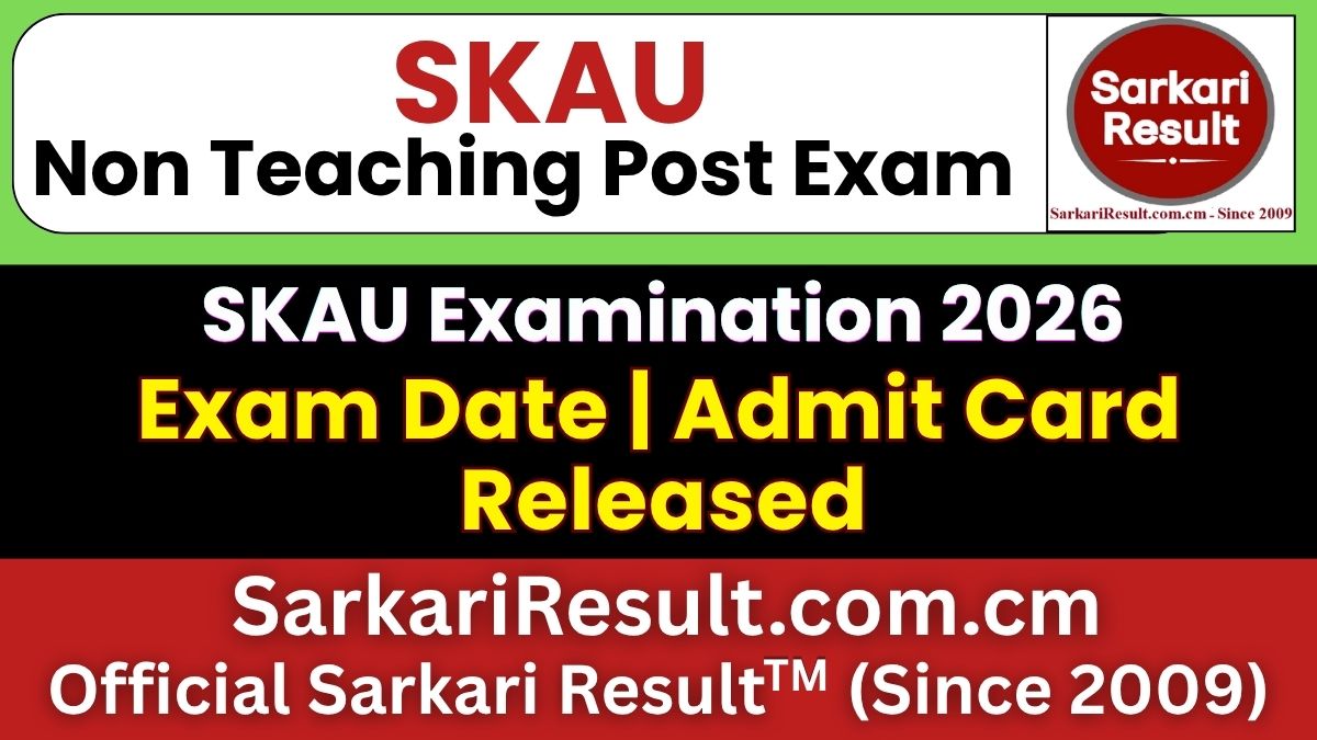 SKAU Kurukshetra Non Teaching Post Admit Card 2026