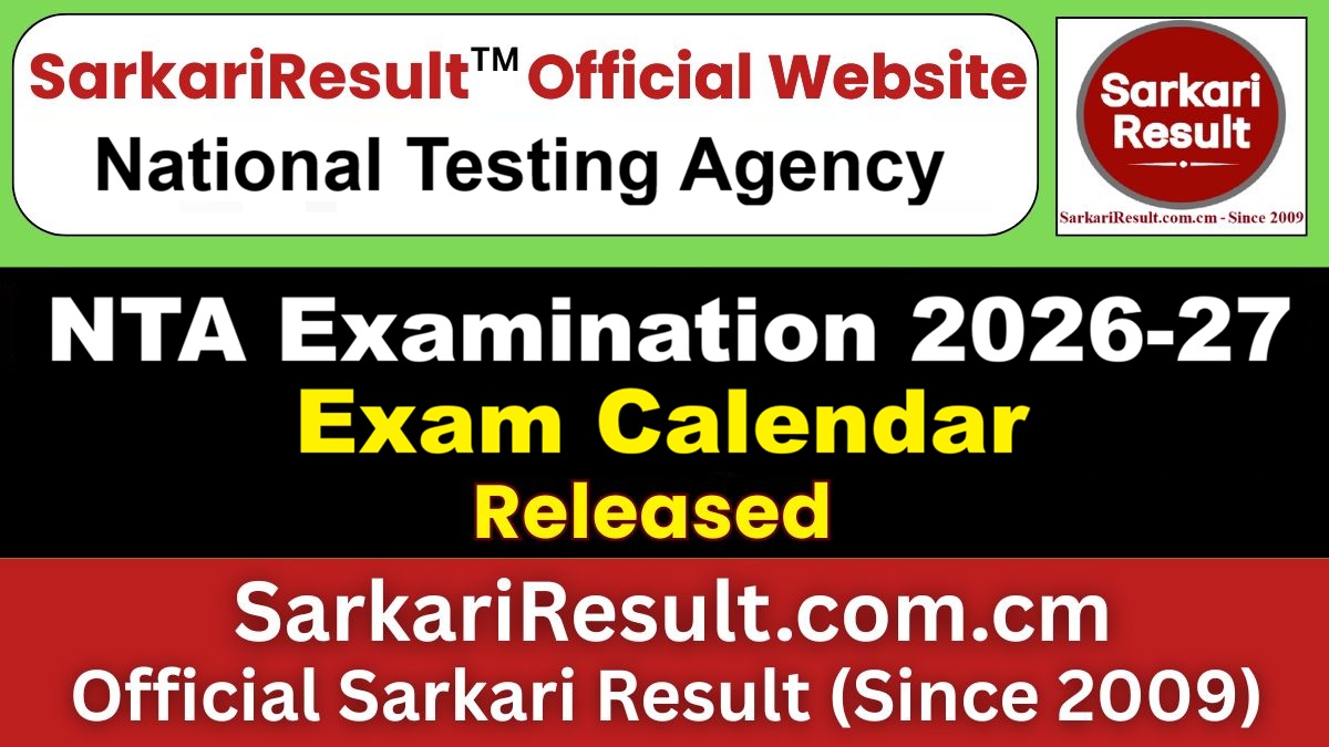 NTA Exam Calendar 2026-27