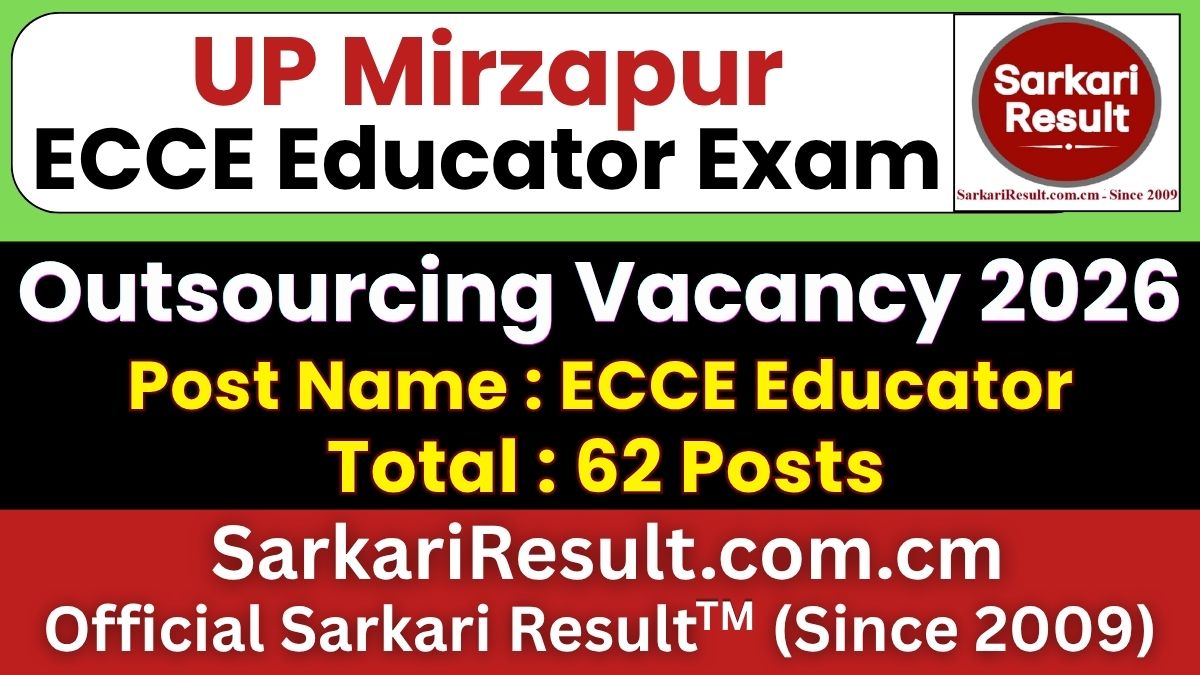 UP Mirzapur ECCE Educator Recruitment 2026