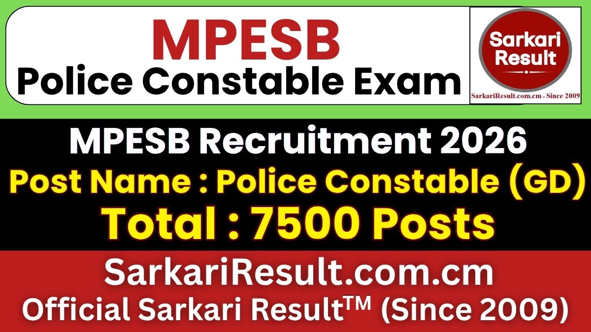 MPESB MP Police Constable Recruitment 2026