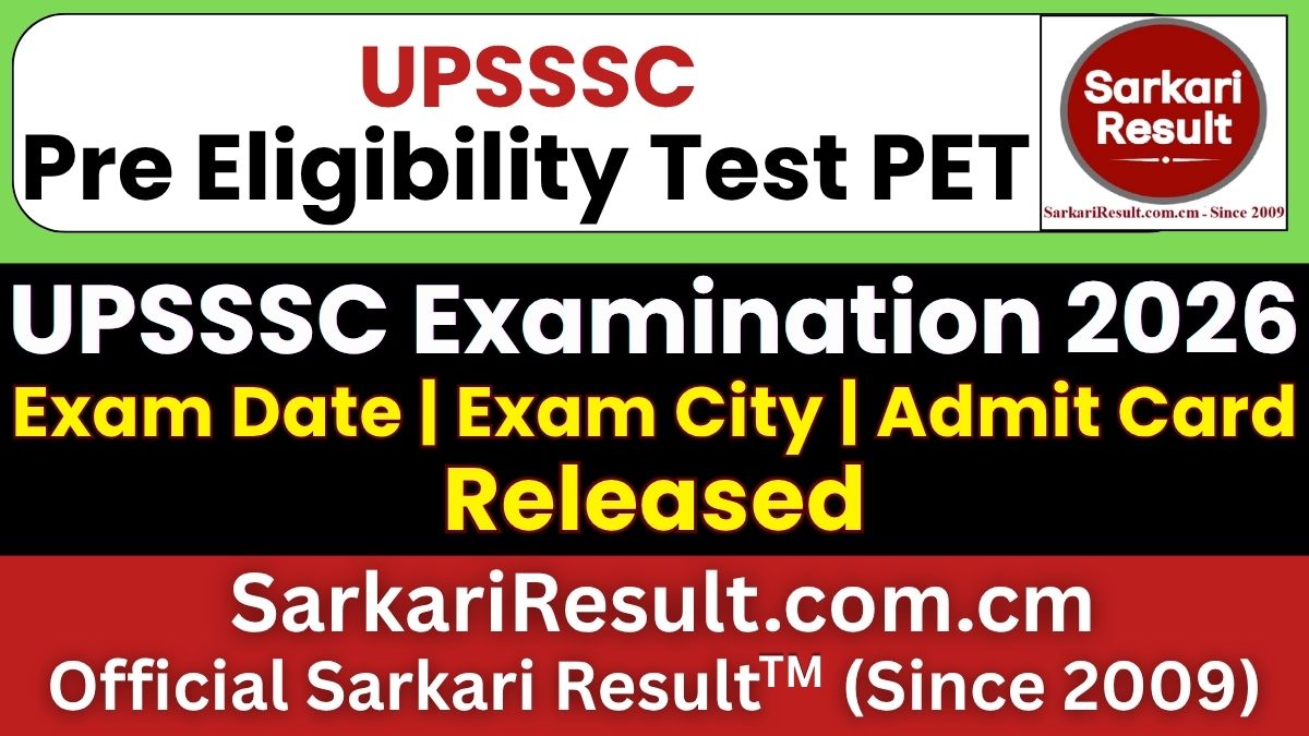 UPSSSC PET Exam Date 2026