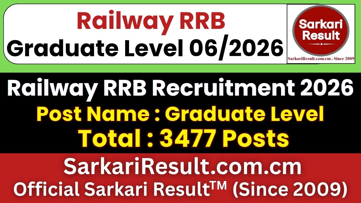 RRB NTPC Graduate Level Recruitment 2026