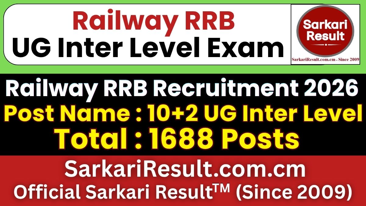 RRB NTPC 10+2 UG Recruitment 2026