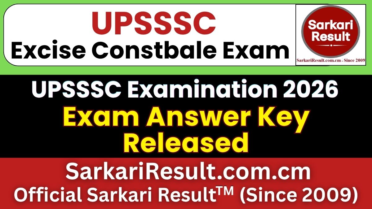 UPSSSC Excise Constable Answer Key 2026