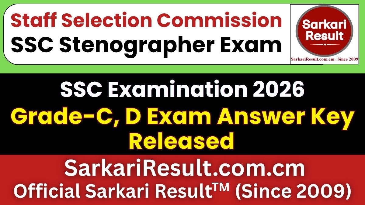 SSC Stenographer Answer Key 2026