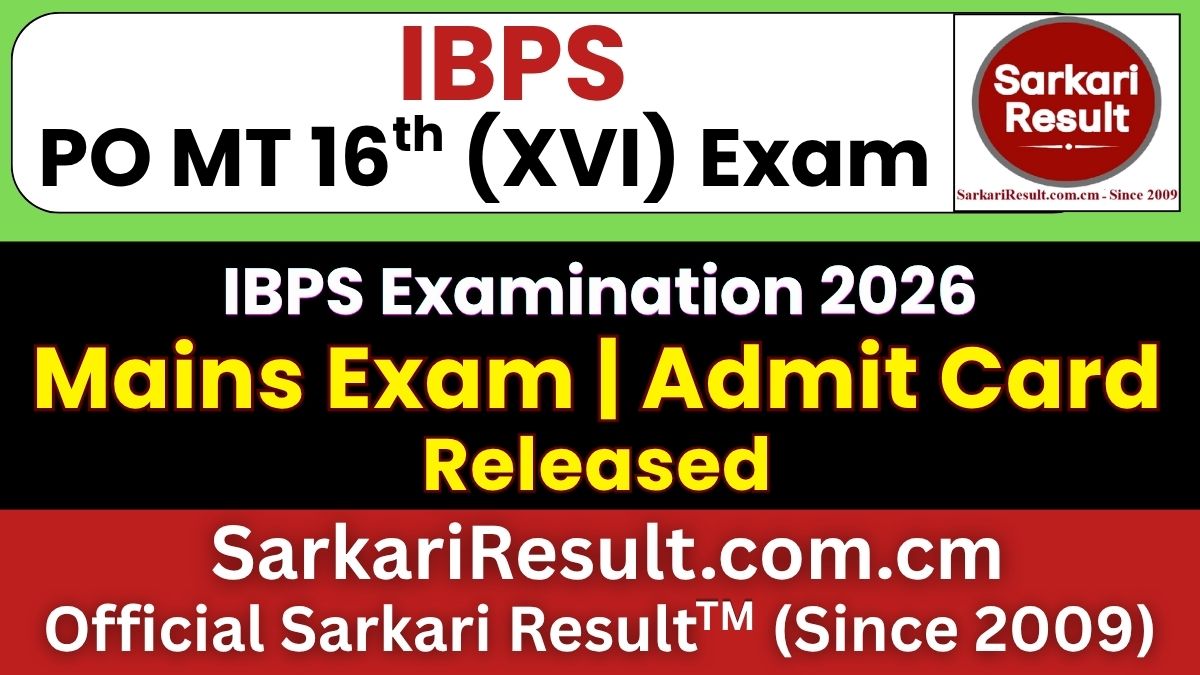 IBPS CRP PO MT XVI Mains Admit Card 2026