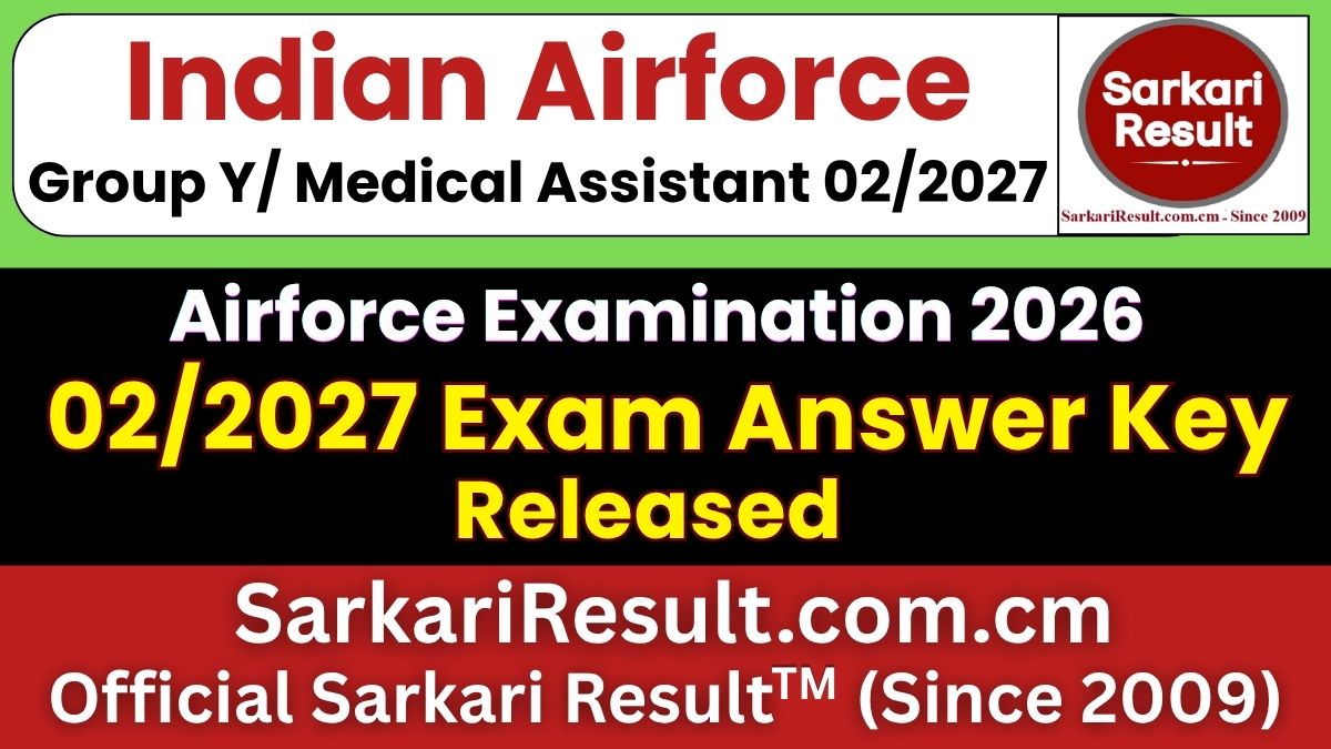 Indian Airforce Group Y/ Medical Assistant Airmen Intake 02/2027 Answer Key