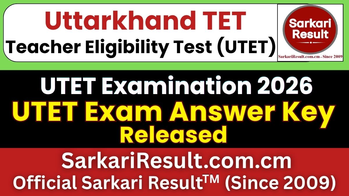 Uttarakhand TET Answer Key 2026