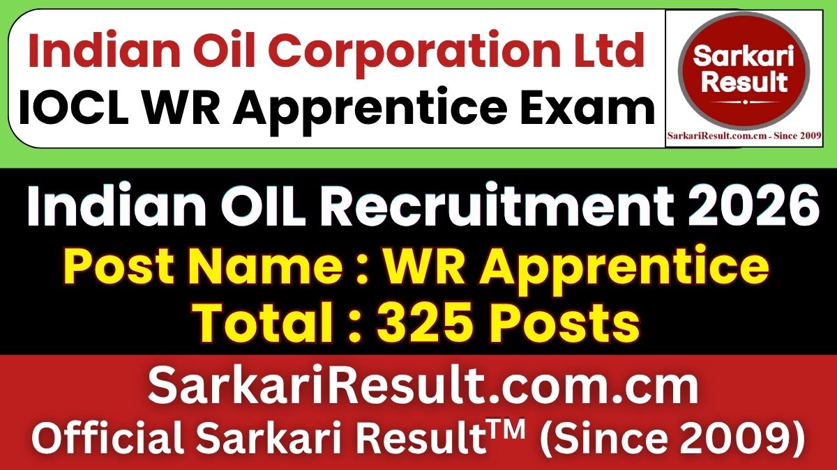 IOCL WR Apprentice Recruitment 2026