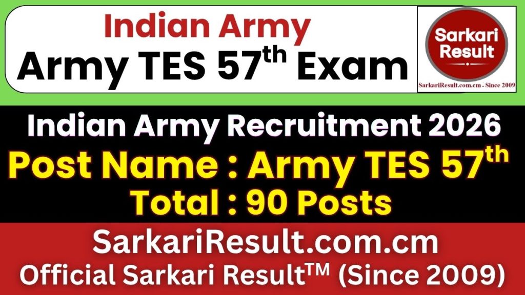 Indian Army TES 57th Recruitment 2026